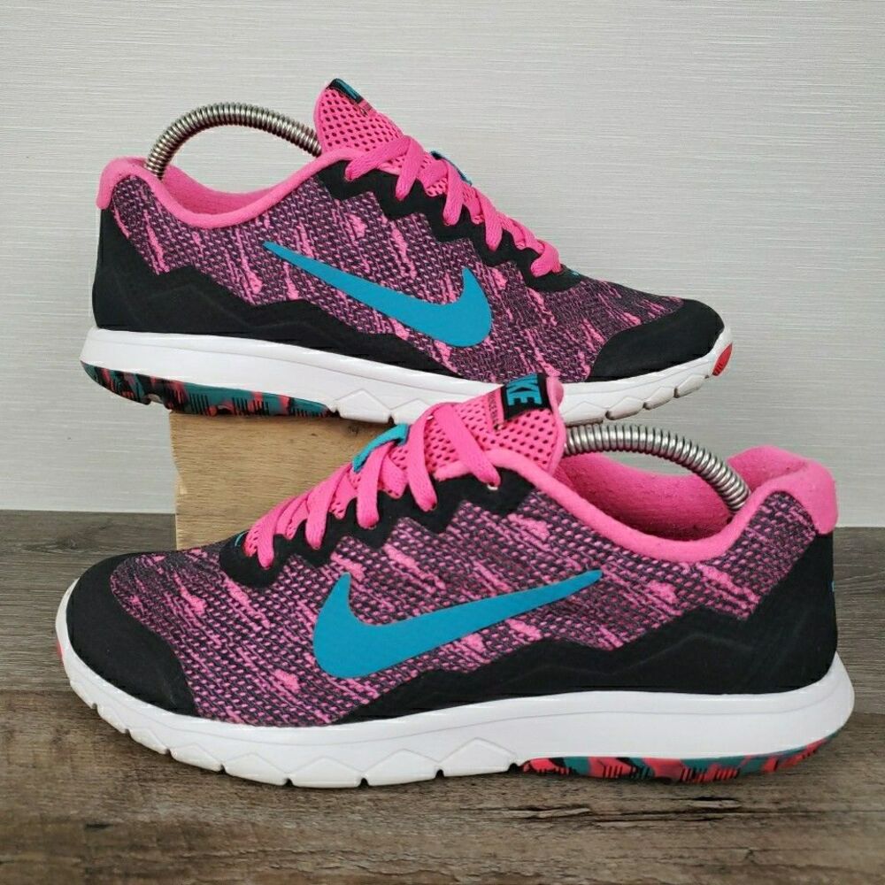 Nike Flex Experience RN4 Sneaker Woman US Size 7.5 Pink Aqua Shoe 749177-603
